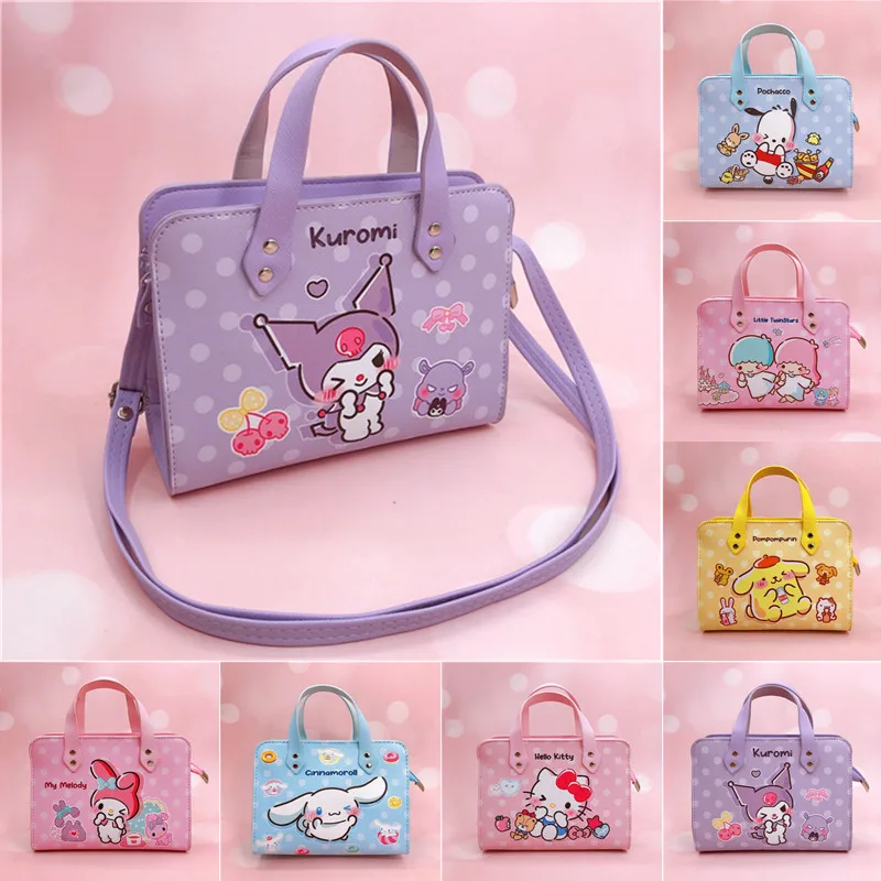 

Sanrio Pu Square Bag Anime Shoulder Bags Kawaii Cute Cartoon Backpacks Hello Kitty Mymelody Cinnamorol Kuromi Fashion Bagpack