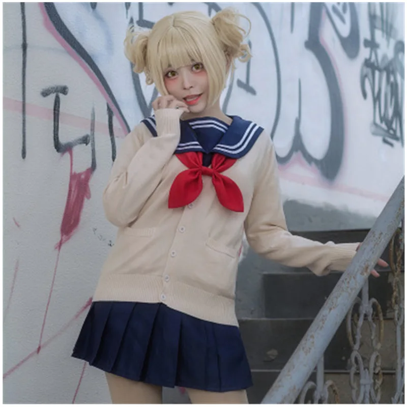 Anime My Hero Academia Cosplay Costume Himiko Toga JK Uniform Sweater Coat Halloween Clothing 
Anime My Hero Academia Cosplay Costume Himiko Toga JK Uniform Sweater Coat Halloween Clothing