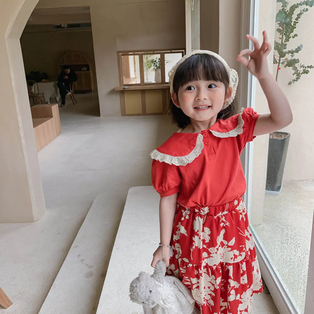 Kid's Sets for Girls Princess Shorts Sleeves T-shirts Flower Print Skirts 2 Piececs Suits Korean Style Summer Clothing 2-6 Years
Kid's Sets for Girls Princess Shorts Sleeves T-shirts Flower Print Skirts 2 Piececs Suits Korean Style Summer Clothing 2-6 Years