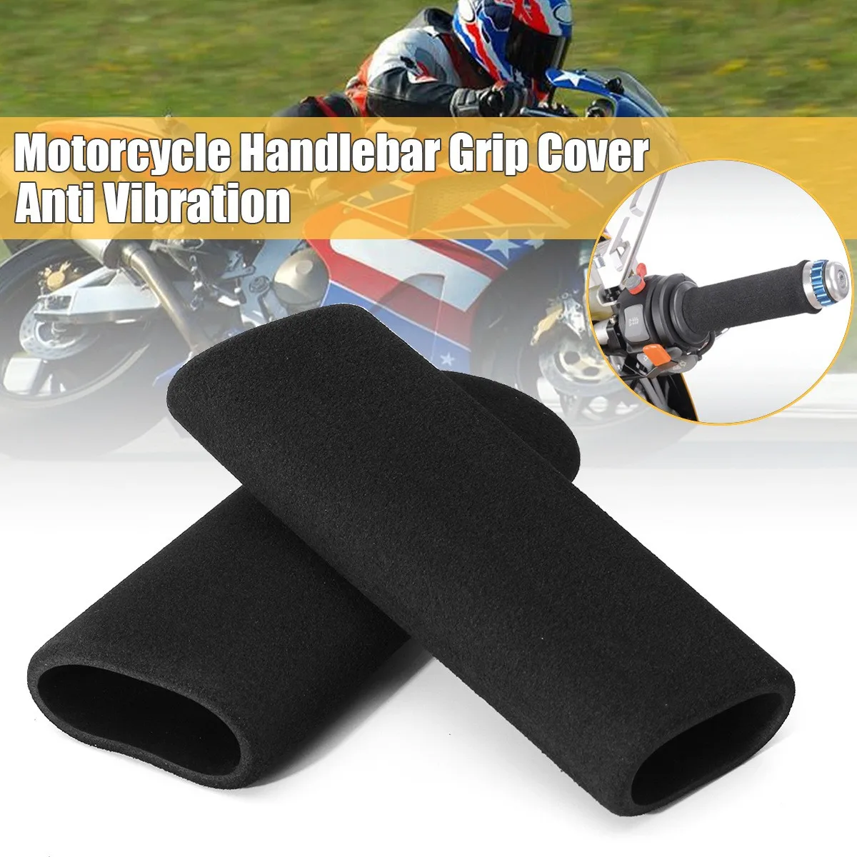 2*Motorcycle Slip-On Grip Covers Motorbike Anti Vibration Handle Bar Foam Comfort Slip Over Grips Motorbike Accessories
2*Motorcycle Slip-On Grip Covers Motorbike Anti Vibration Handle Bar Foam Comfort Slip Over Grips Motorbike Accessories