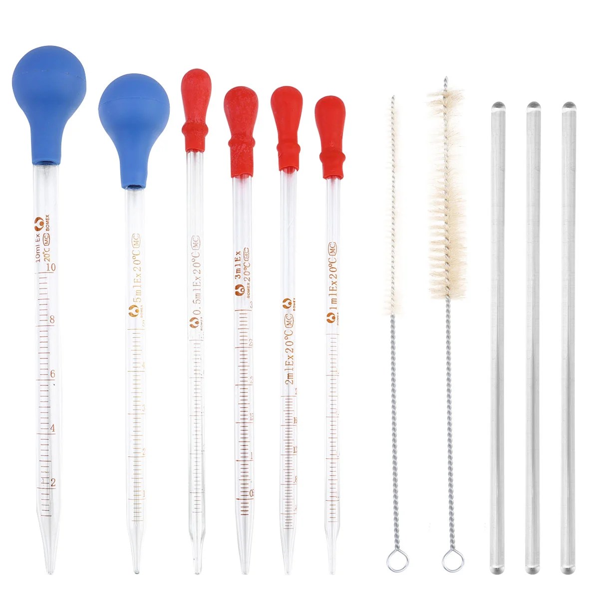 Glass Pipettes Graduated Dropper Glass Graduated Droppers Dropper Pipette with 2 Glass Stir Rod and Droppers Brush
Glass Pipettes Graduated Dropper Glass Graduated Droppers Dropper Pipette with 2 Glass Stir Rod and Droppers Brush
