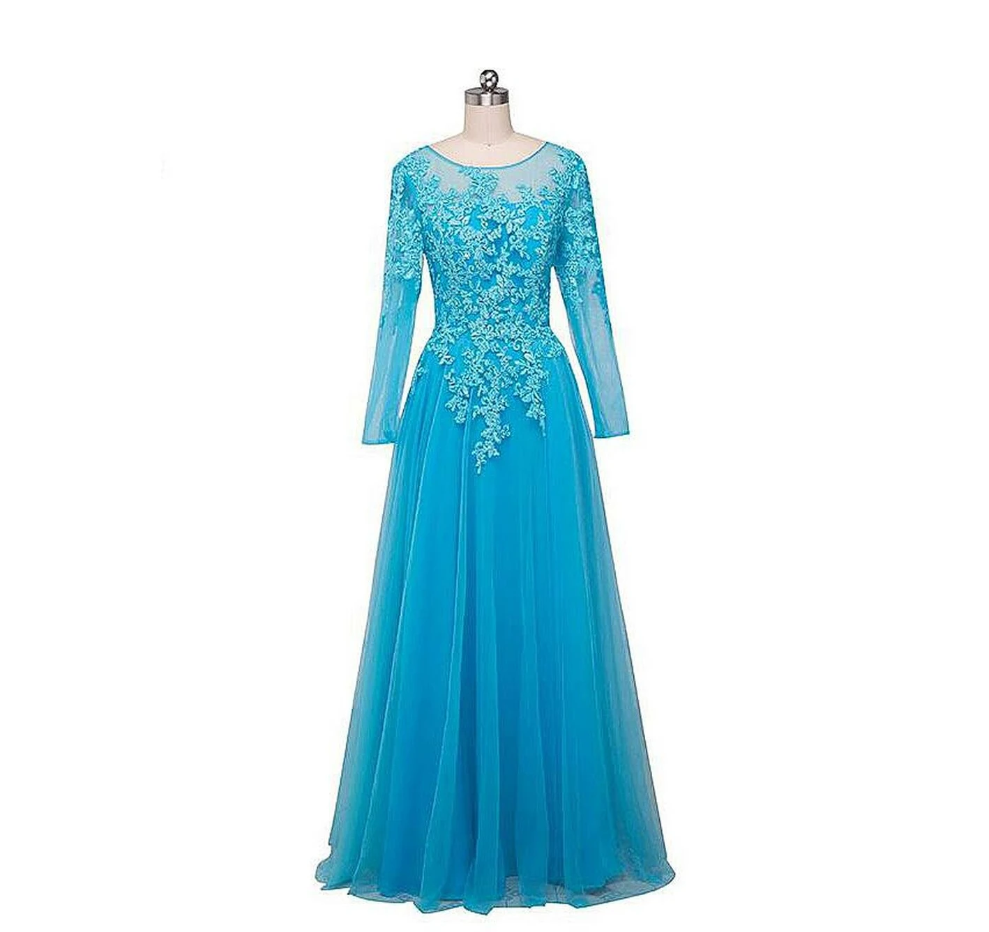 Blue Chiffon And Tulle A-line Women's Dresses Vestidos De Fiesta De Noche Full-Sleeves Mother Of The Bride Dresses PLus Size
Blue Chiffon And Tulle A-line Women's Dresses Vestidos De Fiesta De Noche Full-Sleeves Mother Of The Bride Dresses PLus Size