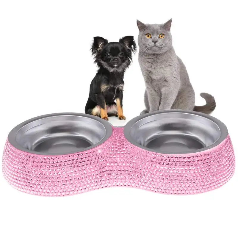 Rhinestone Dog Bowl Water Feeder Dog Storage Bowl Multifunctional Double Food Bowl Non-Slip Glitter Crystal Display PetAccessory
Rhinestone Dog Bowl Water Feeder Dog Storage Bowl Multifunctional Double Food Bowl Non-Slip Glitter Crystal Display PetAccessory