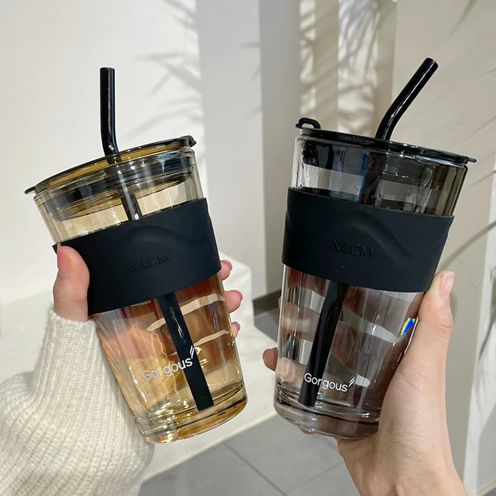 450ml Coffee Glass Cup Heat Resistant Coffee Mug Wine Glasses Portable Sealed Water Botton With Straw Milk Tea Travel Cup Gift
450ml Coffee Glass Cup Heat Resistant Coffee Mug Wine Glasses Portable Sealed Water Botton With Straw Milk Tea Travel Cup Gift
