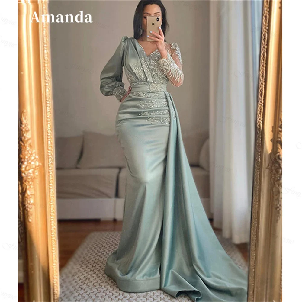Amanda Luxury Puffy Sleeve فساتين مناسبة رسمية Sequins Embroidery Mermaid Evening Dress Prom Dress 2023 Satin Robe De Soirée
Amanda Luxury Puffy Sleeve فساتين مناسبة رسمية Sequins Embroidery Mermaid Evening Dress Prom Dress 2023 Satin Robe De Soirée