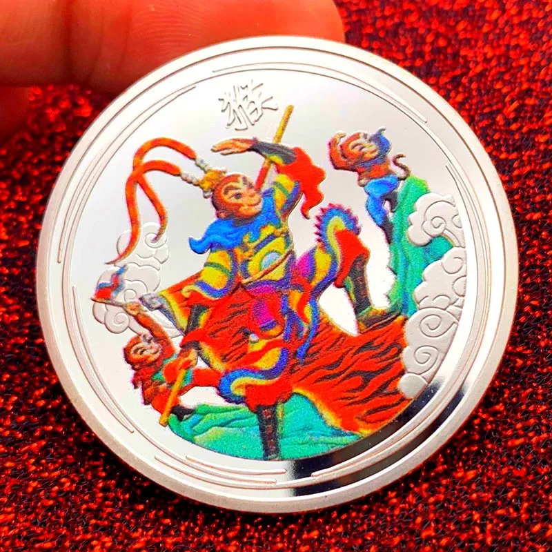 Chinese Zodiac Monkey Silver-plated Painted Commemorative Coin Monkey King Collection Coin Gift Lucky Challenge Coin
Chinese Zodiac Monkey Silver-plated Painted Commemorative Coin Monkey King Collection Coin Gift Lucky Challenge Coin