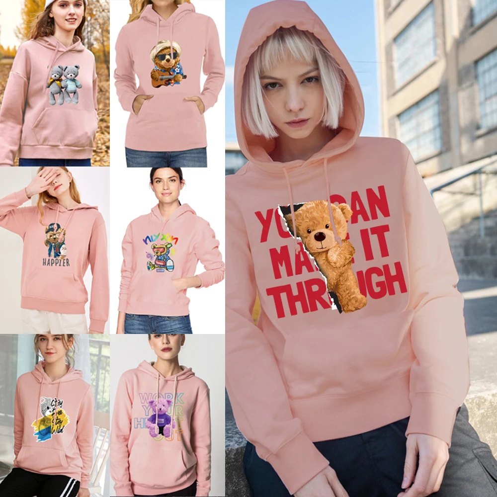 Spring Autumn Fashion Men's Hoodies Women's Casual Hoodies Sweatshirts Pink Hoodies Sweatshirt Bear Print Pullover Clothes Tops
Spring Autumn Fashion Men's Hoodies Women's Casual Hoodies Sweatshirts Pink Hoodies Sweatshirt Bear Print Pullover Clothes Tops