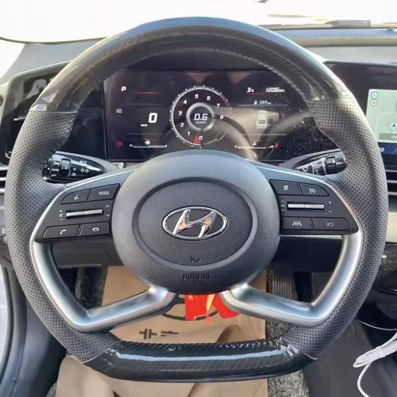 For Hyundai 21-22 TUCSON Sonata Elantra DIY customized leather carbon fiber hand sewn steering wheel cover
For Hyundai 21-22 TUCSON Sonata Elantra DIY customized leather carbon fiber hand sewn steering wheel cover