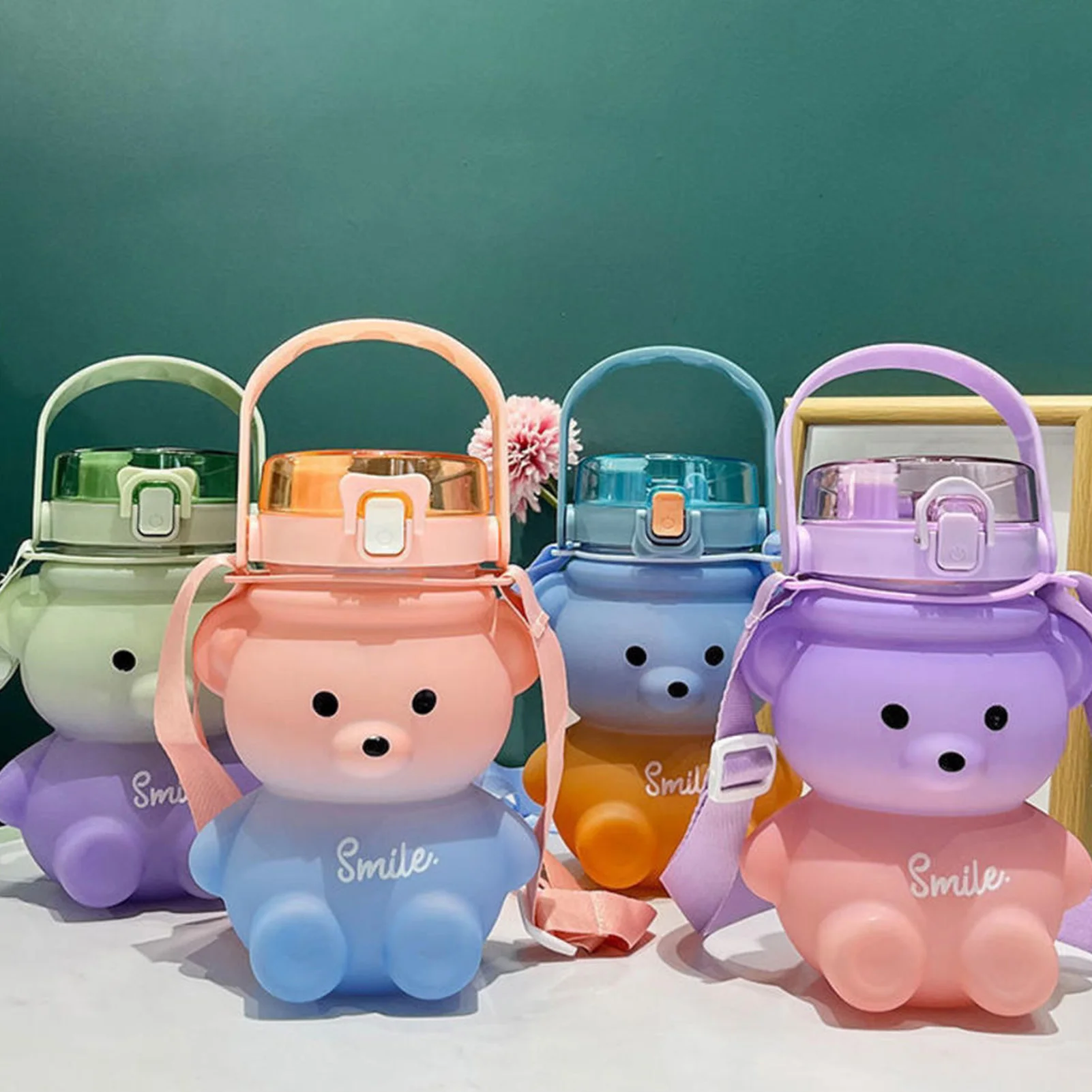2022 New Cute Kawaii Water Bottle For Girl Bear Plastic Pink Plastic Large Sports School Drinking Bottle With Strap Straw Gift
2022 New Cute Kawaii Water Bottle For Girl Bear Plastic Pink Plastic Large Sports School Drinking Bottle With Strap Straw Gift