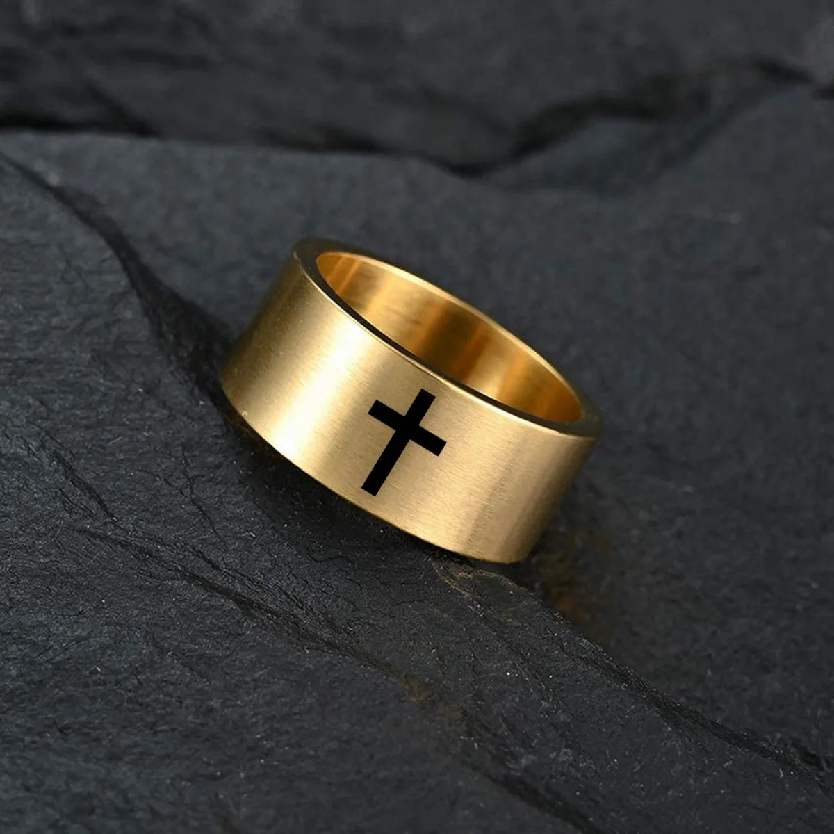 New Simple Fashion Cross 10Mm Wide Titanium Steel Men's Ring Brushed Sand Face Wedding Rings for Men Women
New Simple Fashion Cross 10Mm Wide Titanium Steel Men's Ring Brushed Sand Face Wedding Rings for Men Women