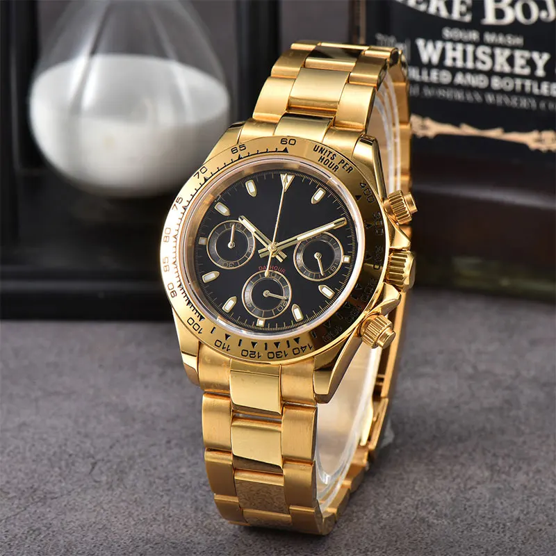 Gold watch 39mm sapphire glass 316L stainless steel case Solid case Back cover dial customizable logo fit VK63 movement
Gold watch 39mm sapphire glass 316L stainless steel case Solid case Back cover dial customizable logo fit VK63 movement