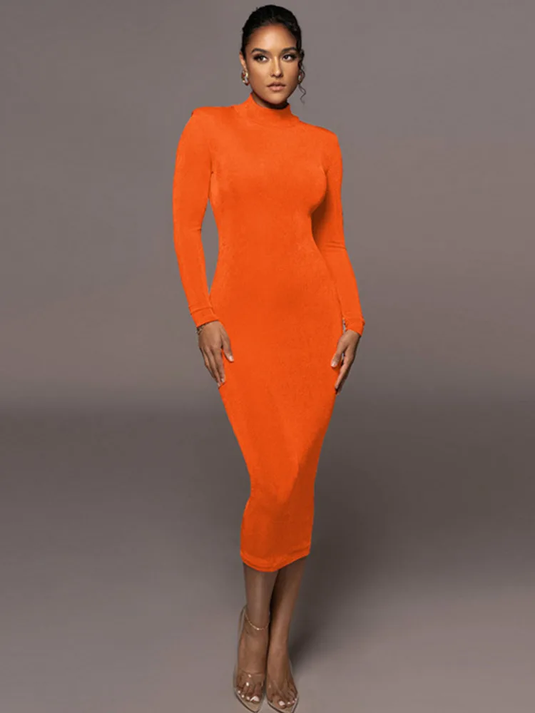 Mozision 2022 New Turtleneck Full Sleeve Midi Dress For Women Robe Autumn Elegant Solid Bodycon Party Long Dresses Vestido
Mozision 2022 New Turtleneck Full Sleeve Midi Dress For Women Robe Autumn Elegant Solid Bodycon Party Long Dresses Vestido