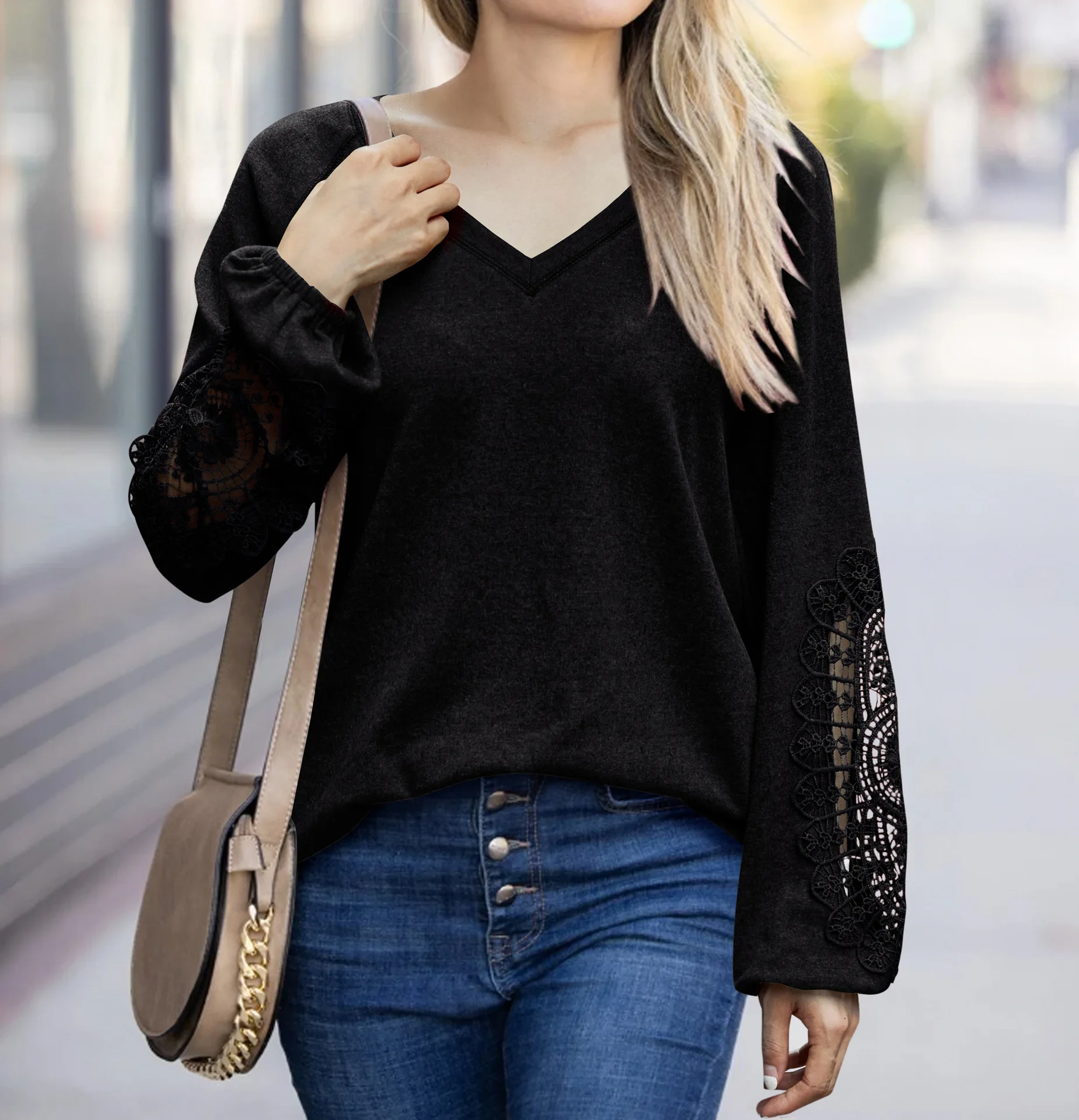2022 Autumn Casual T-Shirts for Women Solid Color Sexy V-Neck Full Sleeve Lace Knitting Winter Female Tops Tees Streetwear C3884
2022 Autumn Casual T-Shirts for Women Solid Color Sexy V-Neck Full Sleeve Lace Knitting Winter Female Tops Tees Streetwear C3884