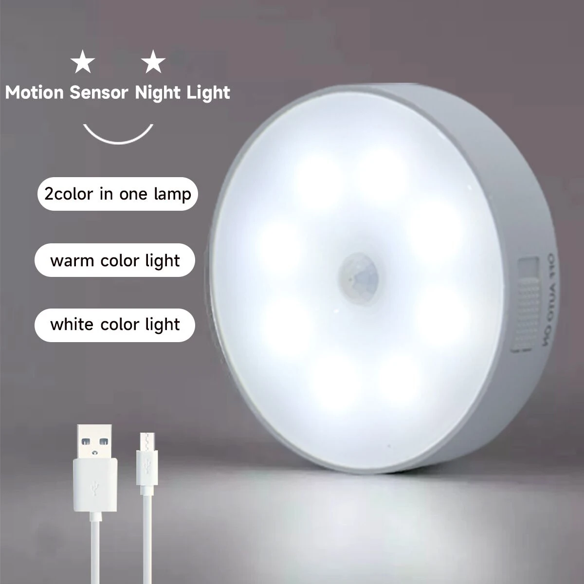 Motion Sensor Light Led USB NightLights Round Chargeable Lamp for Bedroom Kitchen Stair Hallway Wardrobe Cupboard Lighting
Motion Sensor Light Led USB NightLights Round Chargeable Lamp for Bedroom Kitchen Stair Hallway Wardrobe Cupboard Lighting