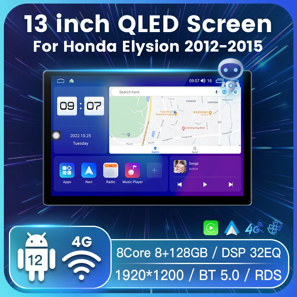 8G + 128G для беспроводного Carplay Android 12 автомобильное радио для Honda Elysion 2012-2015 AI голосовая навигация GPS стерео 360 панорама 2Din
8G + 128G для беспроводного Carplay Android 12 автомобильное радио для Honda Elysion 2012-2015 AI голосовая навигация GPS стерео 360 панорама 2Din