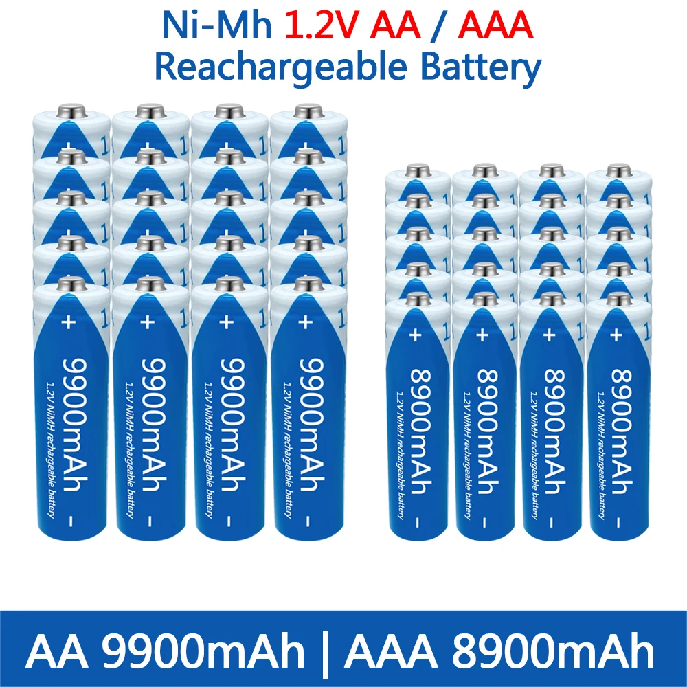 AA AAA Battery 1.2V rechargeable Battery NIMH Battery high capacity 9900mAh rechargeable Battery for toys Remote control mouse
AA AAA Battery 1.2V rechargeable Battery NIMH Battery high capacity 9900mAh rechargeable Battery for toys Remote control mouse