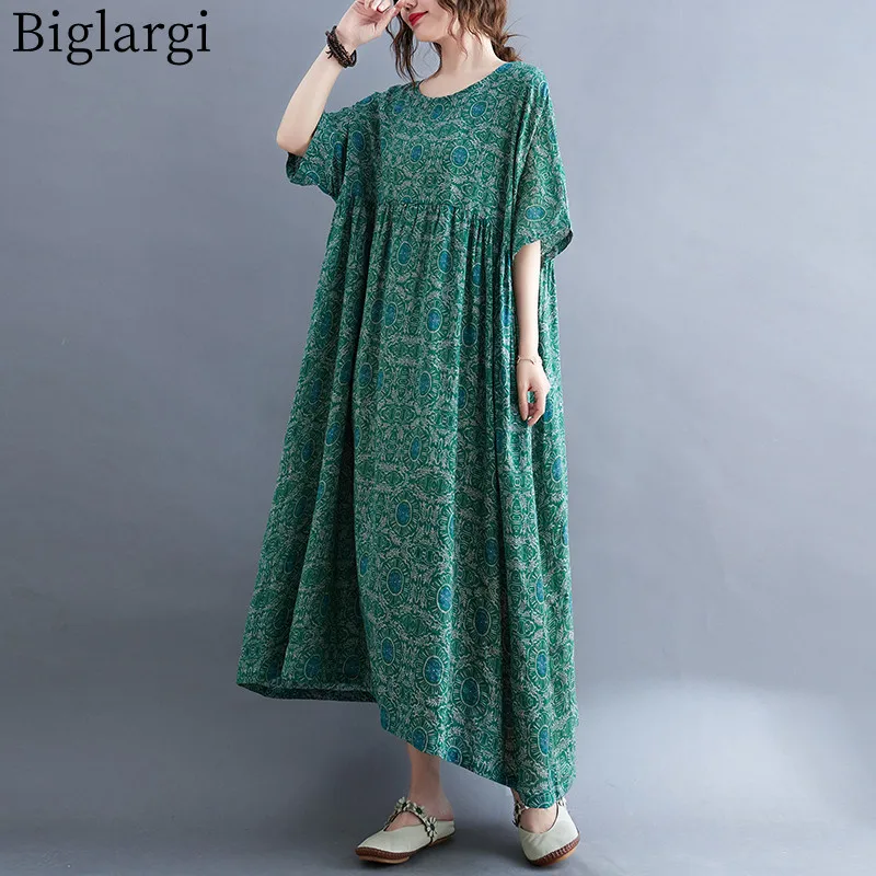 Oversized Vintage Print Floral Summer Women Dress Casual Ladies Dresses Large Size Korean Woman Cotton Long Dress Elegant 2022
Oversized Vintage Print Floral Summer Women Dress Casual Ladies Dresses Large Size Korean Woman Cotton Long Dress Elegant 2022