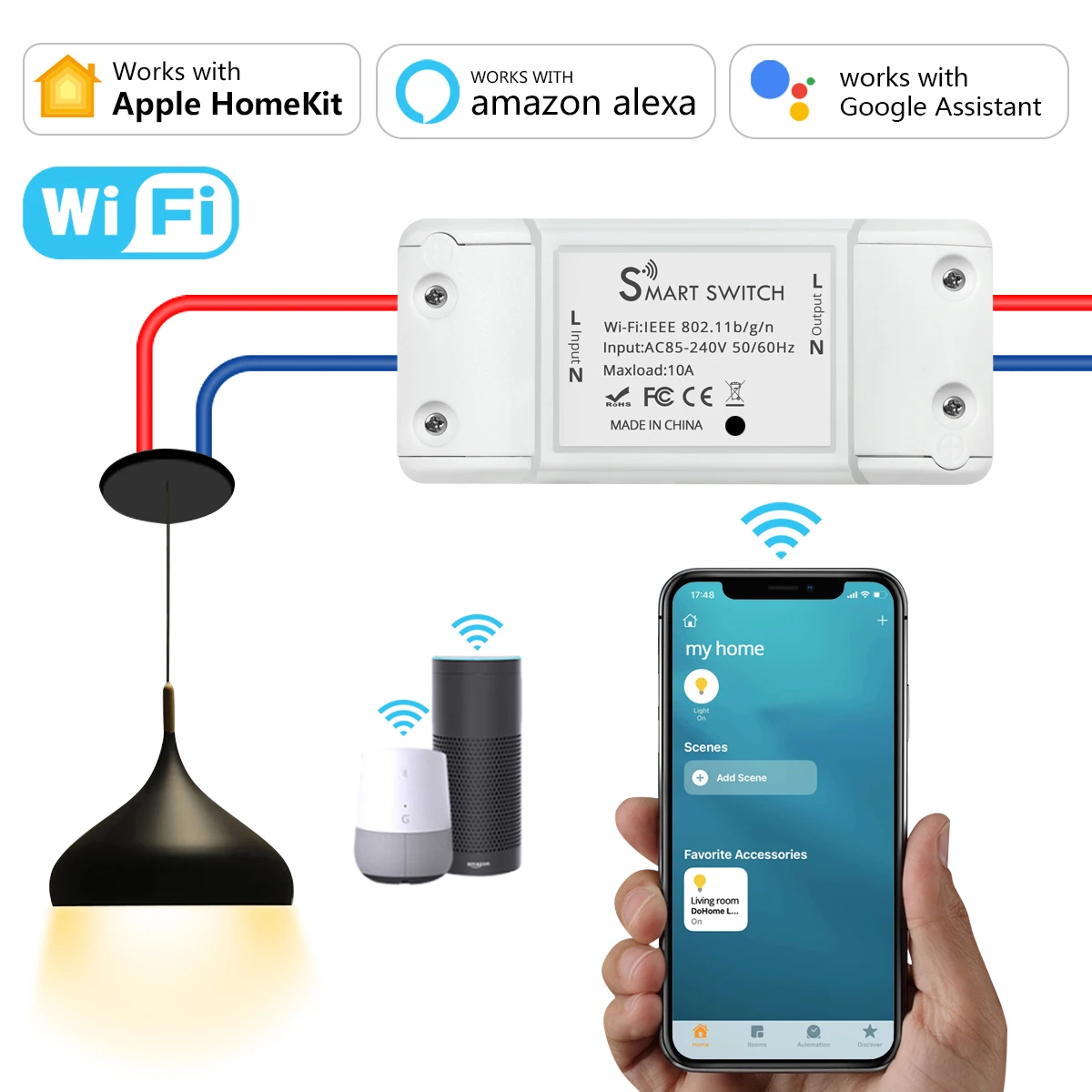 Умный универсальный выключатель Apple Home, дистанционный переключатель с Wi-Fi, светодиодный выключатель с беспроводным управлением, работает с ...
Умный универсальный выключатель Apple Home, дистанционный переключатель с Wi-Fi, светодиодный выключатель с беспроводным управлением, работает с ...