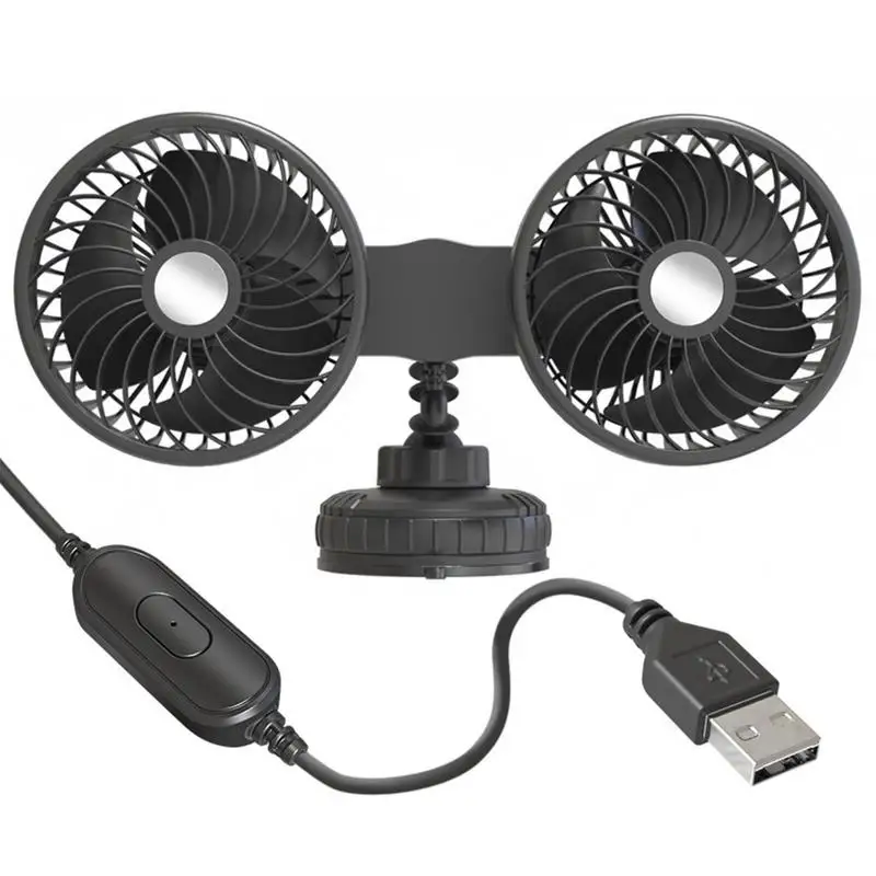 Car Electric Fans USB Car Air Cooling Dual Head Fan Low Noise 360 Degree Rotatable Suction Cup Cooler Air Fan 3-Speed Adjustment
Car Electric Fans USB Car Air Cooling Dual Head Fan Low Noise 360 Degree Rotatable Suction Cup Cooler Air Fan 3-Speed Adjustment