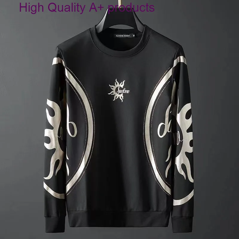 European high-end luxury printed sweater men's autumn and winter new leisure sports handsome hot embossed round neck Pullover
European high-end luxury printed sweater men's autumn and winter new leisure sports handsome hot embossed round neck Pullover