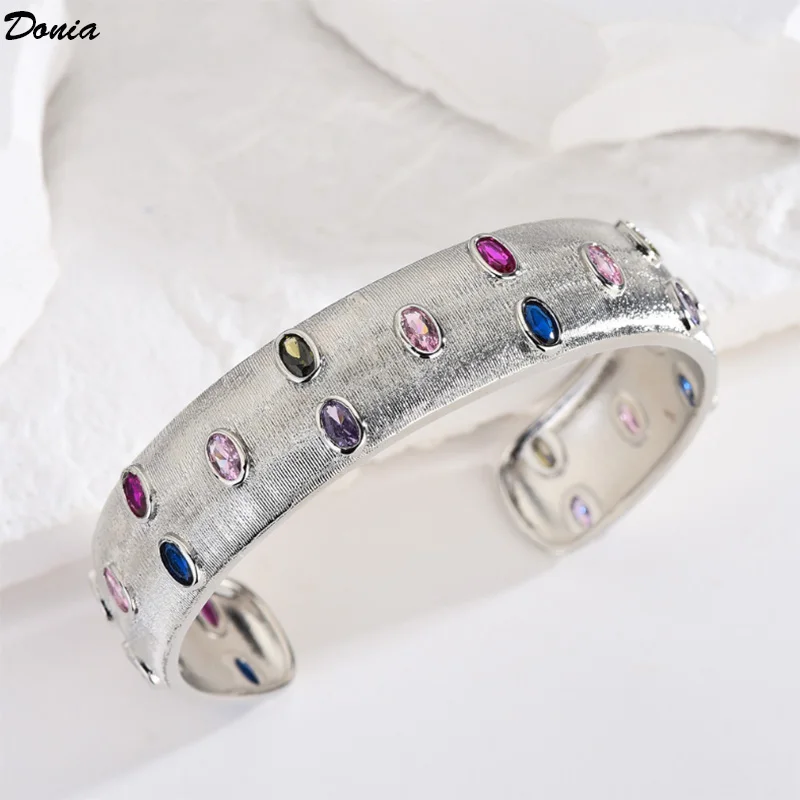 Donia Jewelry European and American Fashion Titanium Steel Micro-Inlaid Colorful AAA Zircon Retro Elegant Luxury Bracelet
Donia Jewelry European and American Fashion Titanium Steel Micro-Inlaid Colorful AAA Zircon Retro Elegant Luxury Bracelet