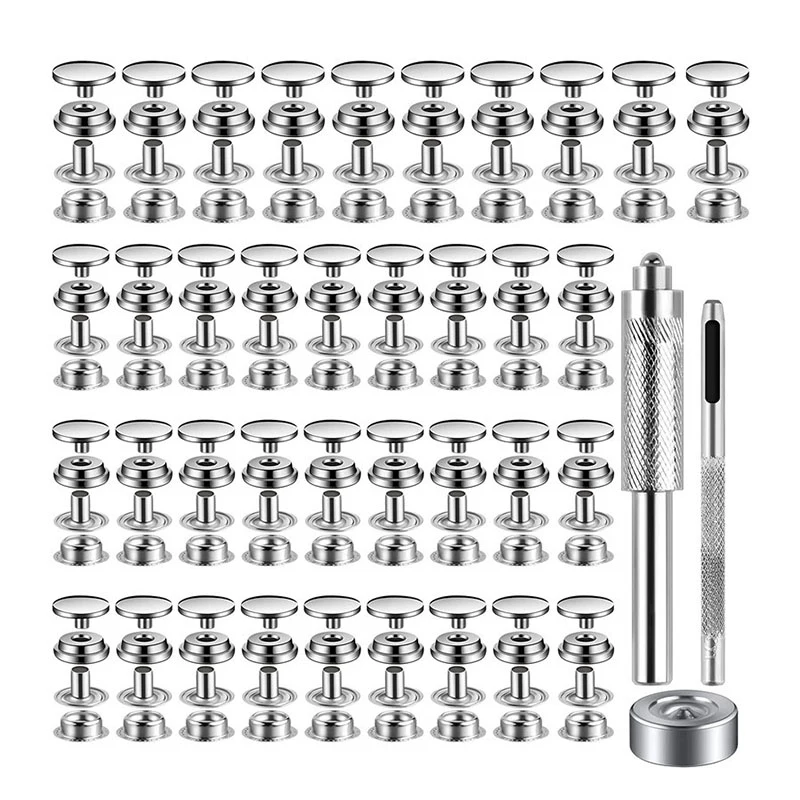 37Sets Metal Press Studs Sewing Button Snap Fasteners Kit Sewing Snap Button Eyelet Craft Clothes Bags Fixing Tool
37Sets Metal Press Studs Sewing Button Snap Fasteners Kit Sewing Snap Button Eyelet Craft Clothes Bags Fixing Tool