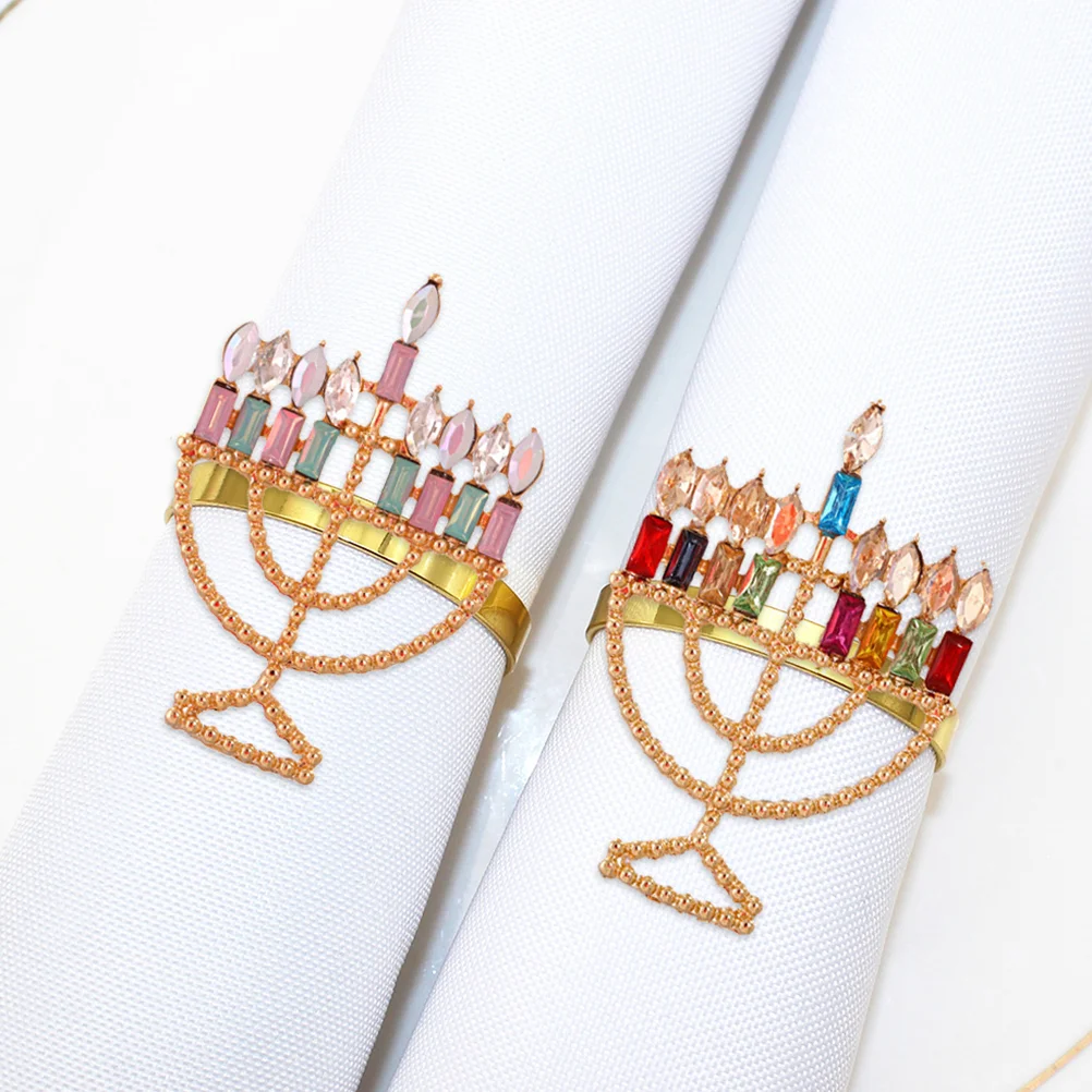 Menorah Molding Napkin Rings Dining Table Napkin Ring Serviette Buckles Colorful Diamond Candlestick Button Napkin Ring
Menorah Molding Napkin Rings Dining Table Napkin Ring Serviette Buckles Colorful Diamond Candlestick Button Napkin Ring