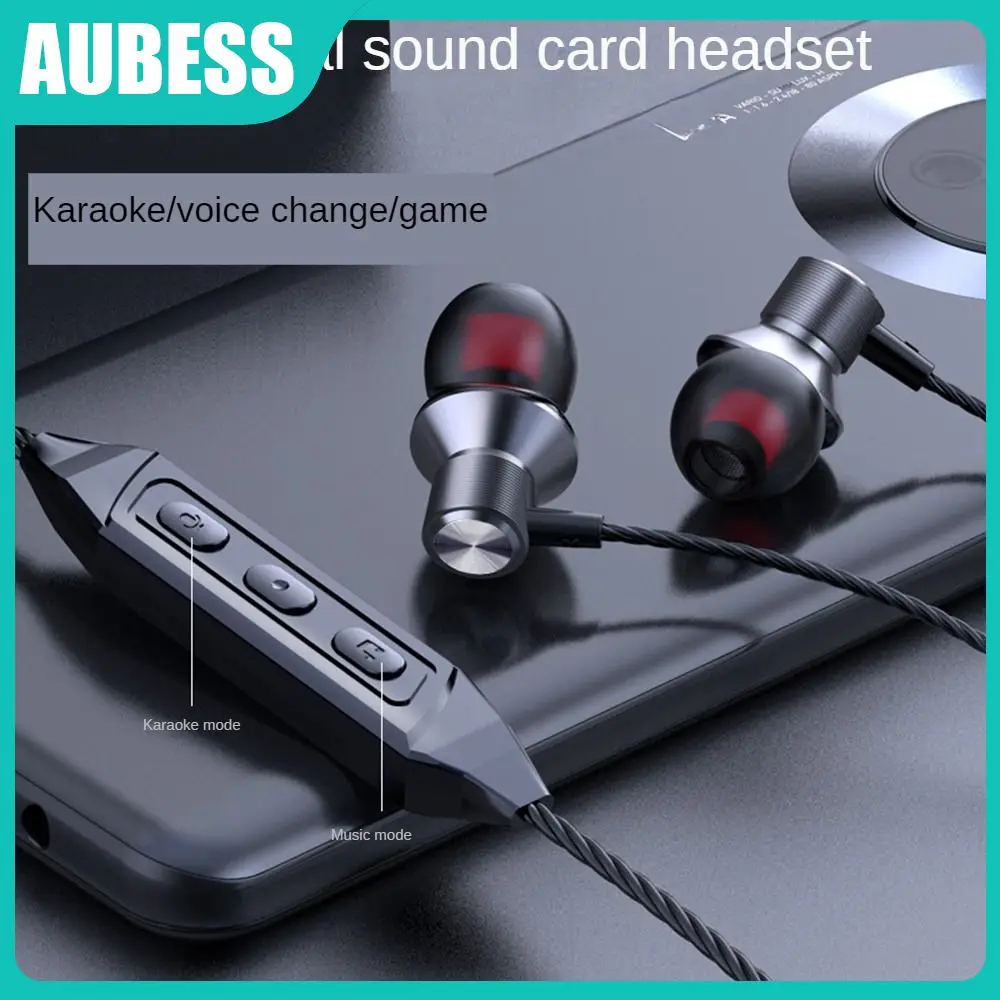 

Headphones Hifi Bass 16q Sports Earphones Subwoofer High-fidelity Metal Earplugs New 2023 Headset Flat Mouth Sound Card Type-c