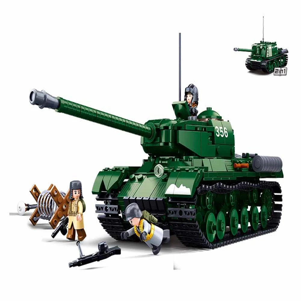 

Sluban Building Block Toys World War 2 B0979 IS2 Heavy Tank 845PCS Bricks Military Combo Set Compatbile With Leading Brands