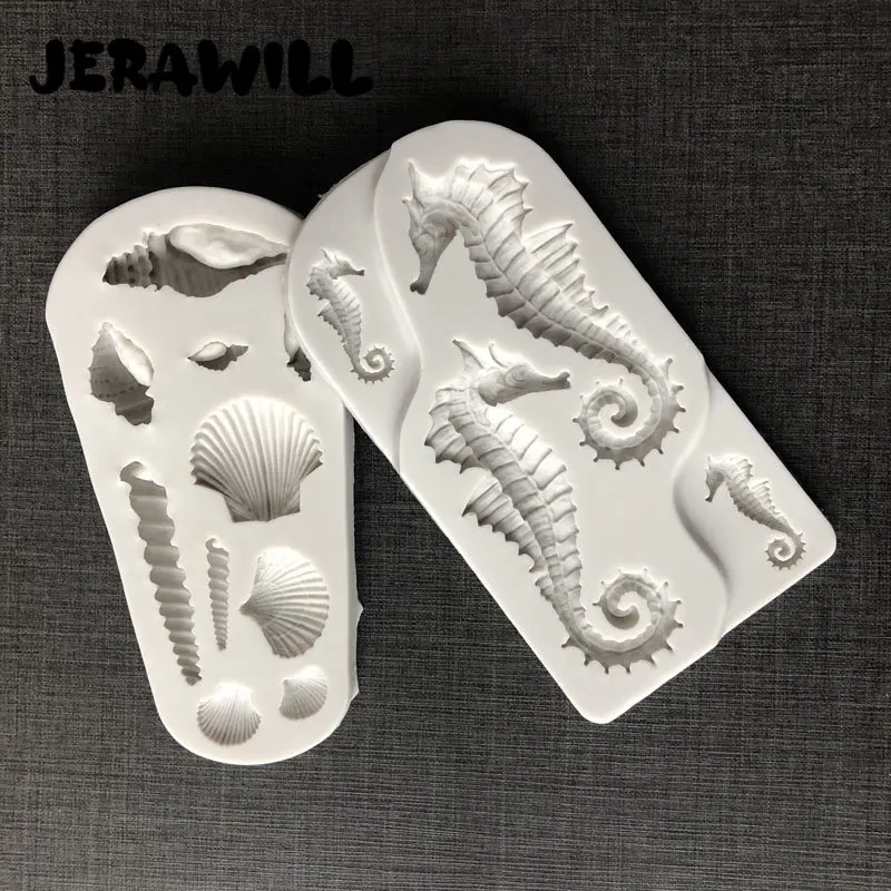 Cartoon Ocean Hippocamp Fondant Shell Conch Cake Silicone Mold, Candy Chocolate, DIY Baking Decoration, Handicraft Tools
Cartoon Ocean Hippocamp Fondant Shell Conch Cake Silicone Mold, Candy Chocolate, DIY Baking Decoration, Handicraft Tools