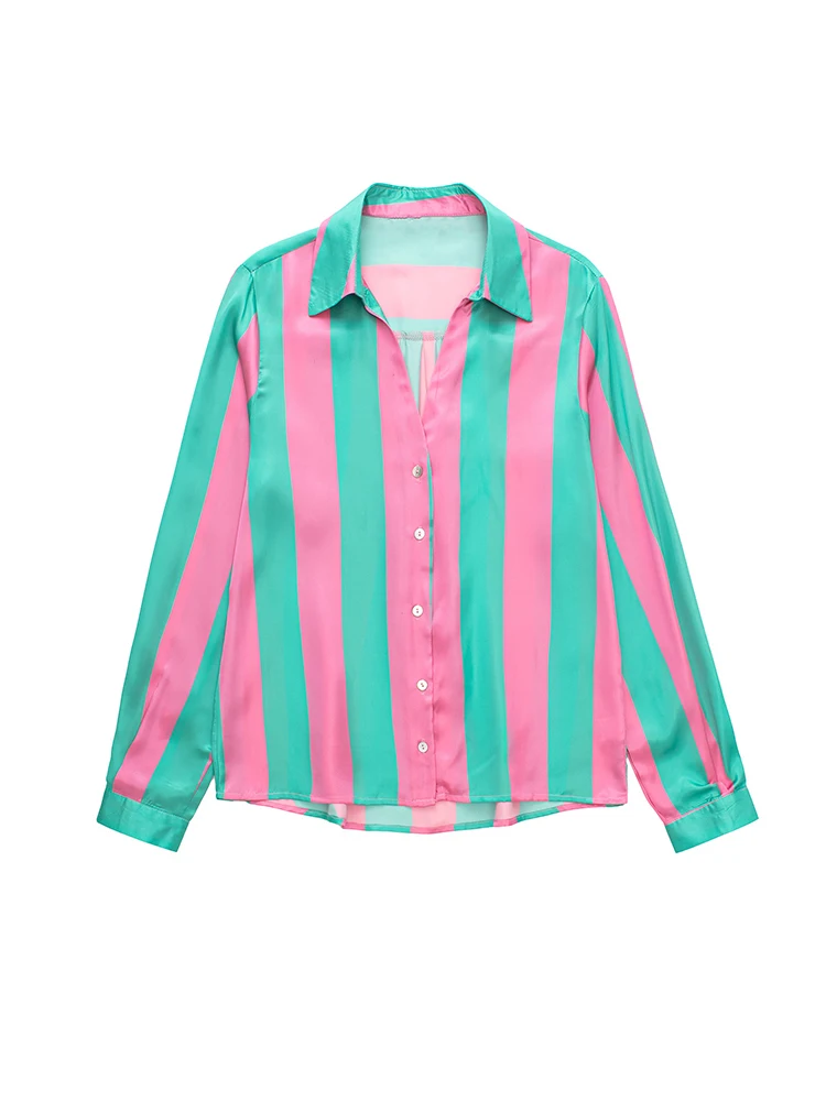 Women Long Sleeve Striped Satin Shirts 2022 Spring Autumn Loose Ladies Fashion Single Breasted Blouses Tops
Women Long Sleeve Striped Satin Shirts 2022 Spring Autumn Loose Ladies Fashion Single Breasted Blouses Tops