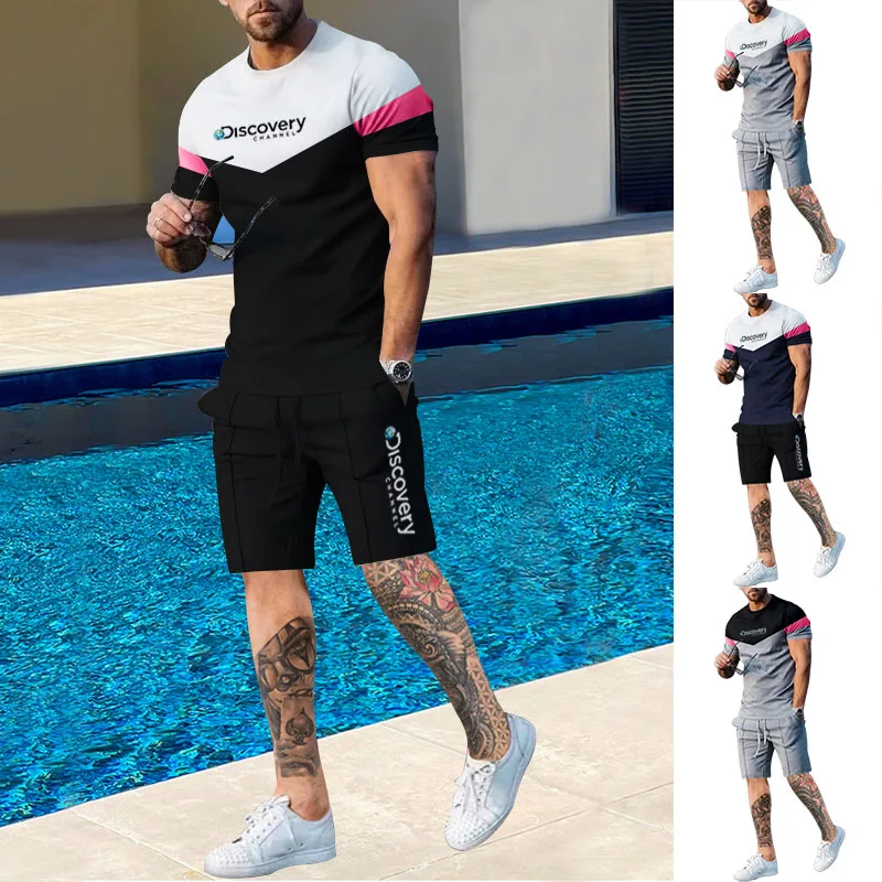New Summer Sports Men's Short-sleeved Casual Sports Patchwork Suit Men's Round-necked Short-sleeved T-shirt Shorts Suit
New Summer Sports Men's Short-sleeved Casual Sports Patchwork Suit Men's Round-necked Short-sleeved T-shirt Shorts Suit