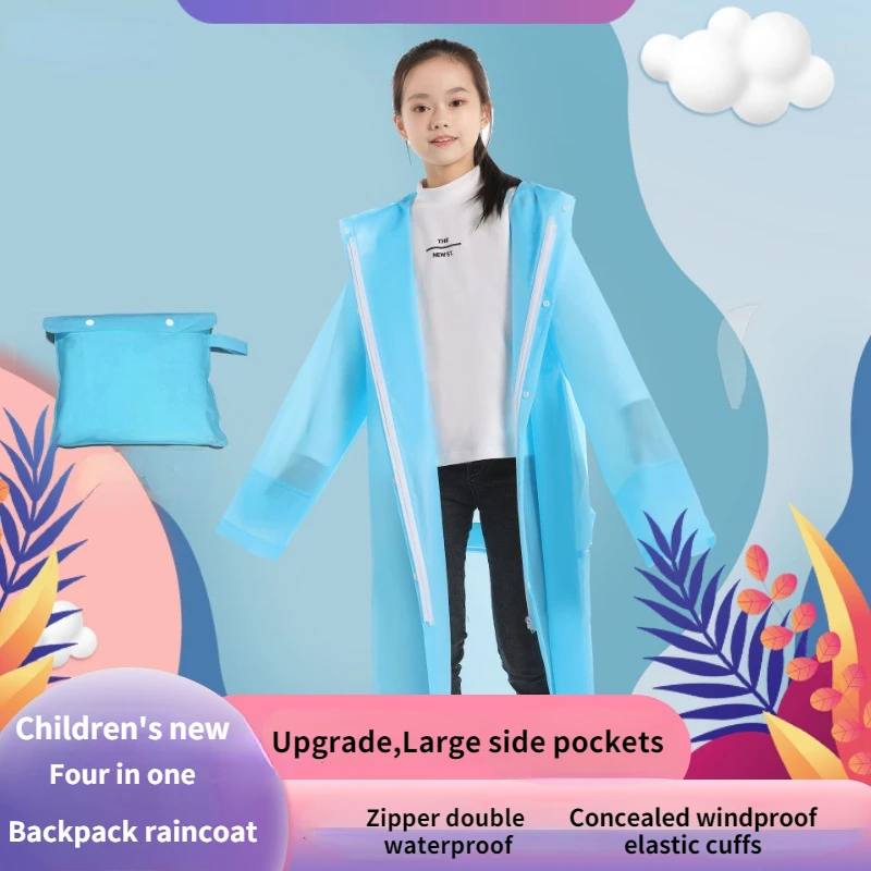 Детский дождевик, цельный, с школьным портфелем, оптовая продажа, для студентов, искусственная ЭВА, многофункциональная утолщенная Светоот... 
Детский дождевик, цельный, с школьным портфелем, оптовая продажа, для студентов, искусственная ЭВА, многофункциональная утолщенная Светоот...