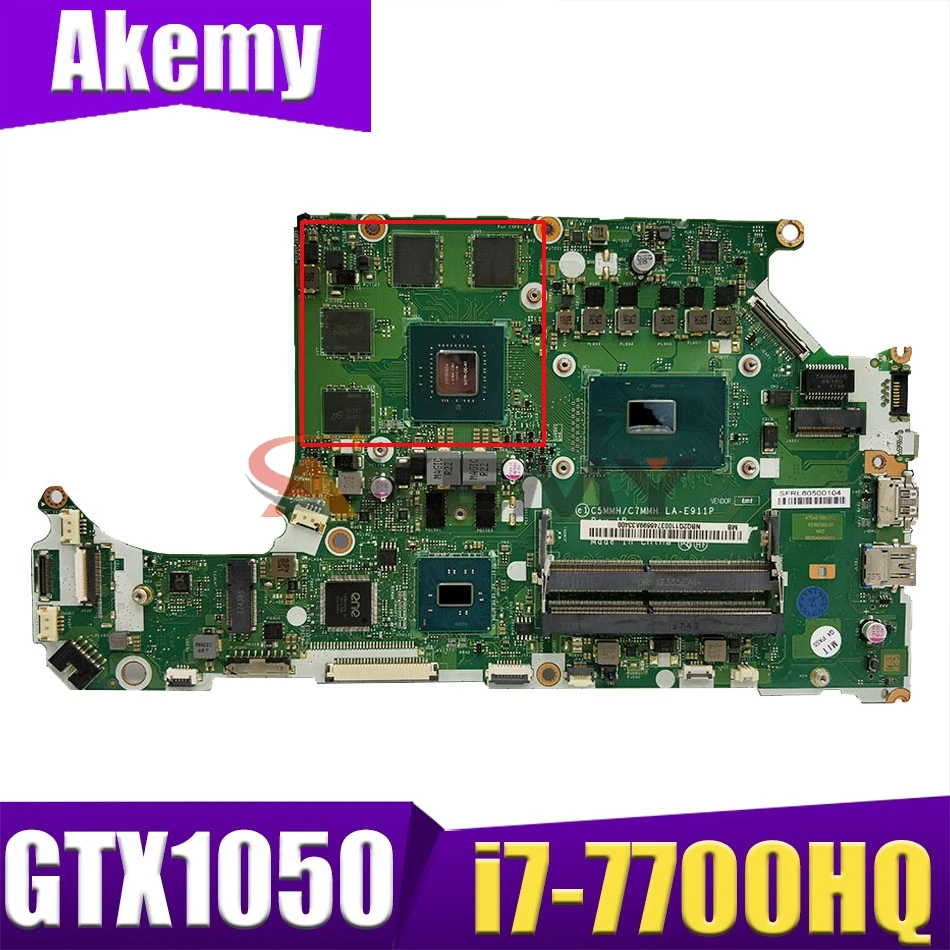 LA-E911P Laptop motherboard For Acer A715-71G original mainboard I7-7700HQ GTX1050
LA-E911P Laptop motherboard For Acer A715-71G original mainboard I7-7700HQ GTX1050