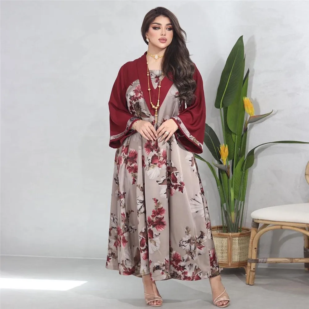 Muslim Women Floral Print Abayas Maxi Dress Dubai Turkey Arabic Islamic Clothing Moroccan Party Evening Femme Gown Jilbab Caftan
Muslim Women Floral Print Abayas Maxi Dress Dubai Turkey Arabic Islamic Clothing Moroccan Party Evening Femme Gown Jilbab Caftan