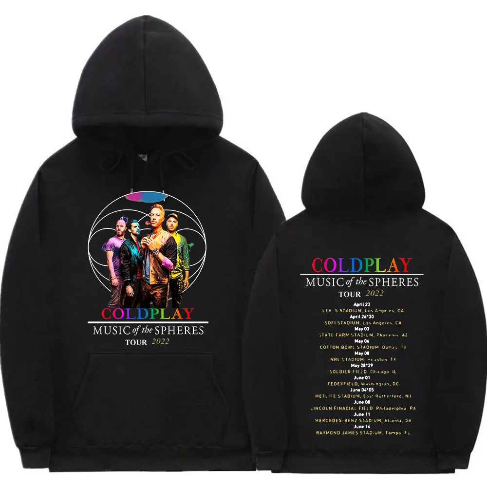 

United Kingdom Rock Band Coldplay Music of The Spheres Tour Hoodie Hip Hop Men Oversize Sweatshirts Vintage Streetwear Pullover