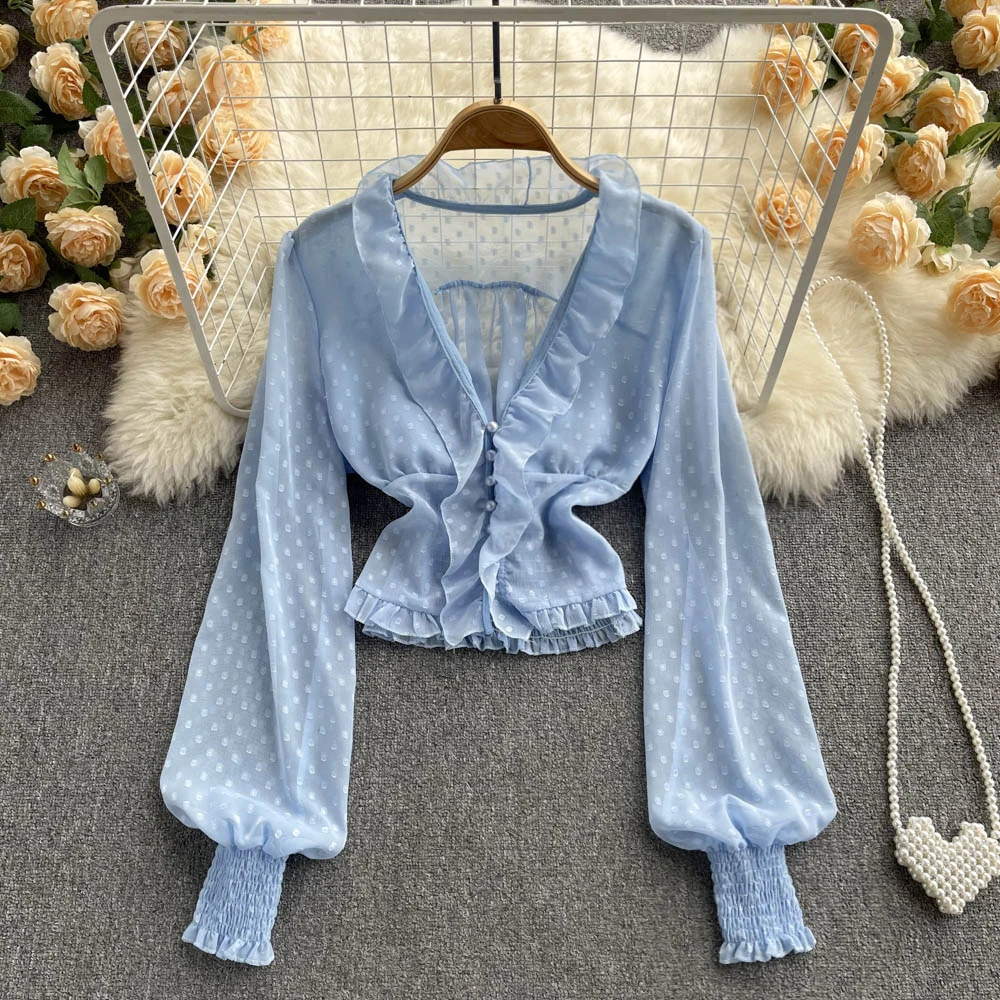 Women Spring fashionable temperament thin wild students 2022 new loose wild tops tide ins sweet short blouse tops female D0643
Women Spring fashionable temperament thin wild students 2022 new loose wild tops tide ins sweet short blouse tops female D0643
