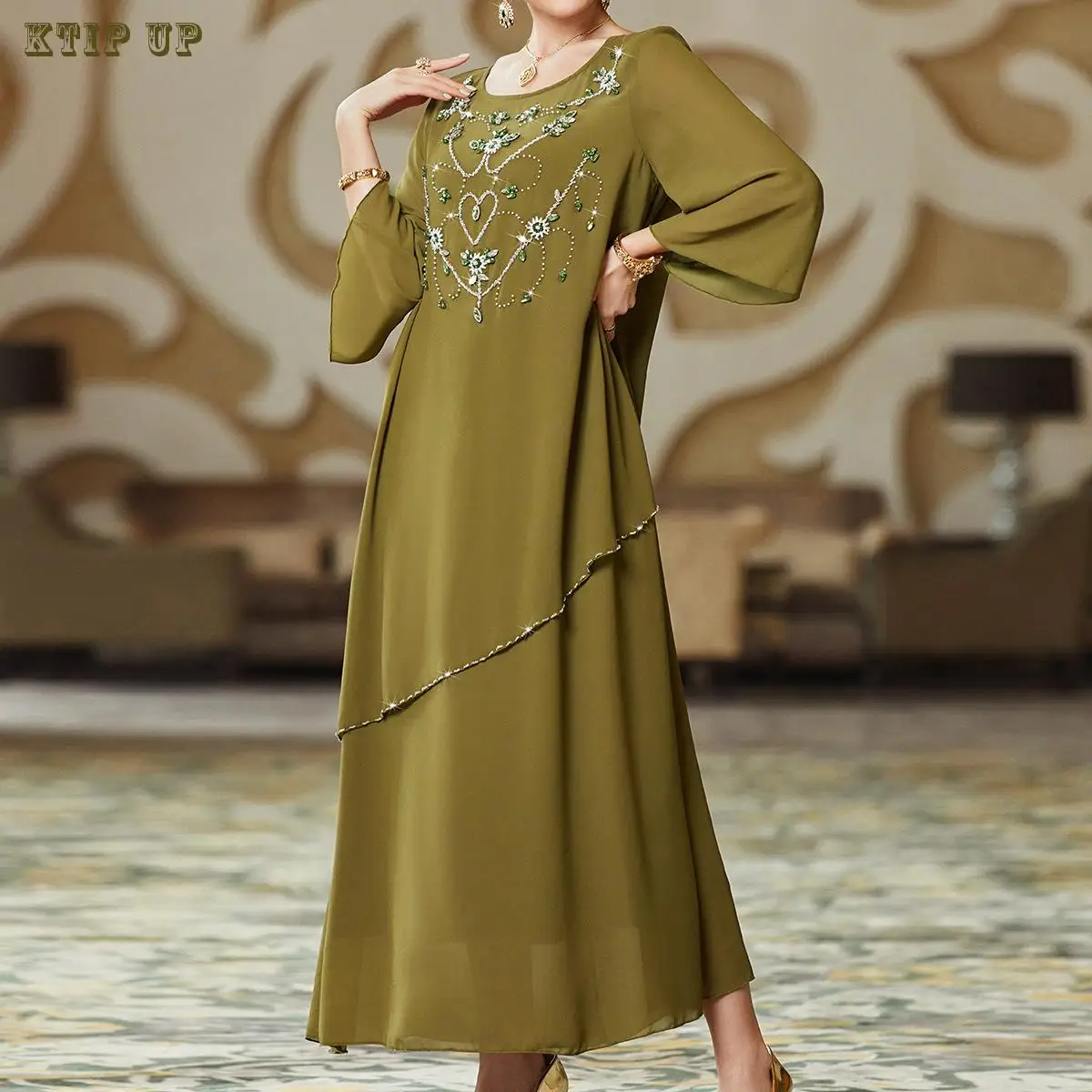 Eid Nida Muslim Jilbab Dress Dubai Abaya Jalabiya For Women Fashion Rhinestone Hijab Dresses Moroccan Kaftan Islam Party Clothes
Eid Nida Muslim Jilbab Dress Dubai Abaya Jalabiya For Women Fashion Rhinestone Hijab Dresses Moroccan Kaftan Islam Party Clothes