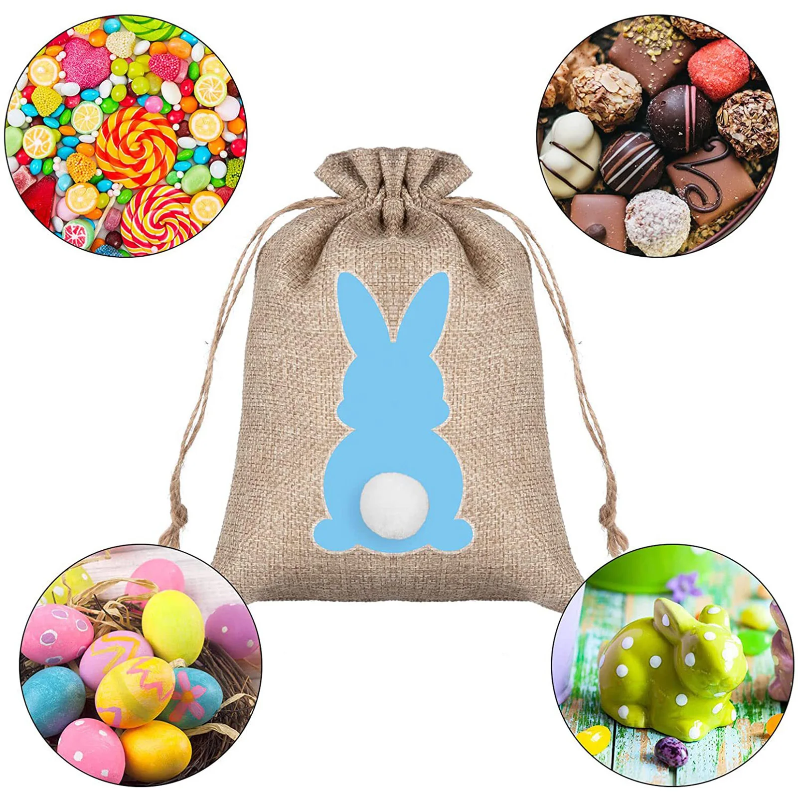24PCS Easter Bunny Gift Bag Colorful Bunny Printed Jute Cloth Drawstring Bags for Candy Cookie Chocolate
24PCS Easter Bunny Gift Bag Colorful Bunny Printed Jute Cloth Drawstring Bags for Candy Cookie Chocolate