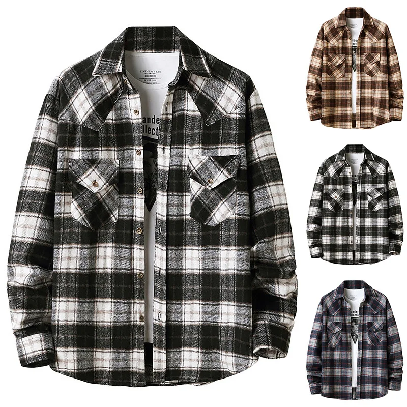 Men's Flannel Plaid Shirt Winter New Fashion Retro Thermal Shirt Classic Plaid V-Neck Shirt Top Daily Casual Youth Men's Jacket
Men's Flannel Plaid Shirt Winter New Fashion Retro Thermal Shirt Classic Plaid V-Neck Shirt Top Daily Casual Youth Men's Jacket