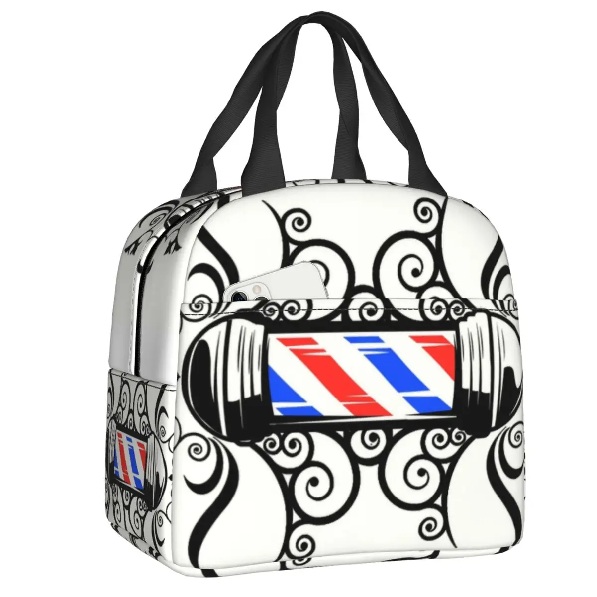 Barber Pole Pattern Portable Lunch Boxes for Women Multifunction Hairstylist Hairdresser Cooler Thermal Food Insulated Lunch Bag
Barber Pole Pattern Portable Lunch Boxes for Women Multifunction Hairstylist Hairdresser Cooler Thermal Food Insulated Lunch Bag