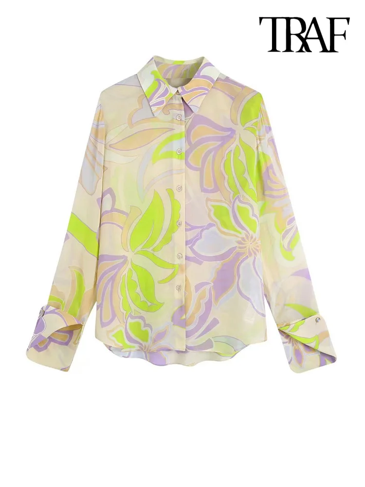 TRAF Women Fashion Printed Asymmetric Shirts Vintage Long Sleeve Button-up Female Blouses Blusas Chic Tops
TRAF Women Fashion Printed Asymmetric Shirts Vintage Long Sleeve Button-up Female Blouses Blusas Chic Tops