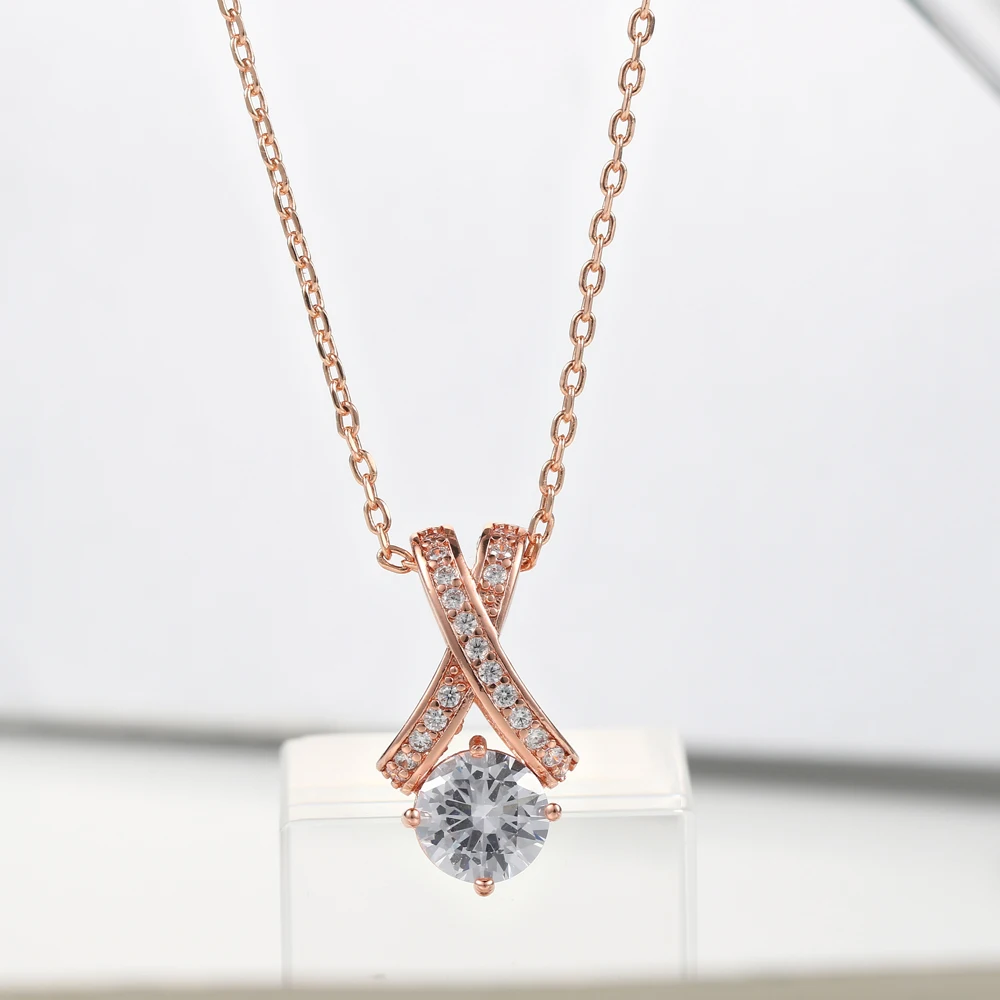 New Light Luxury Style High Quality Zircon Crystal Necklace Rose Gold Fashion Jewelry Nickel Free Pendant Crystal Korean Series
New Light Luxury Style High Quality Zircon Crystal Necklace Rose Gold Fashion Jewelry Nickel Free Pendant Crystal Korean Series