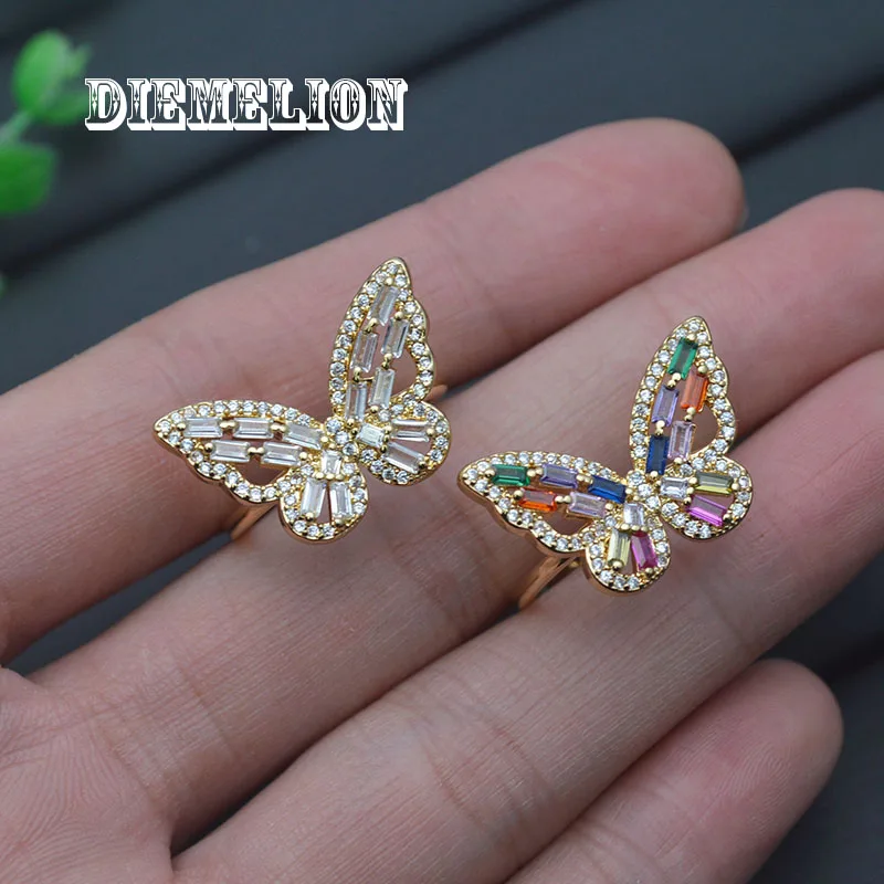 New Trendy Gold Color Hollow Butterfly Rings for Women Luxury Shiny Colorful Crystal Adjustable Animal Charms Rings Jewelry
New Trendy Gold Color Hollow Butterfly Rings for Women Luxury Shiny Colorful Crystal Adjustable Animal Charms Rings Jewelry