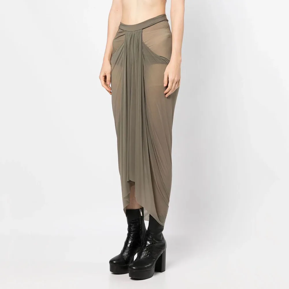

2023 Autumn New Women's Skirt Y2k Pleated Asymmetric Hem Draped Fashion Casual Temperament Hundred Hip Skirt