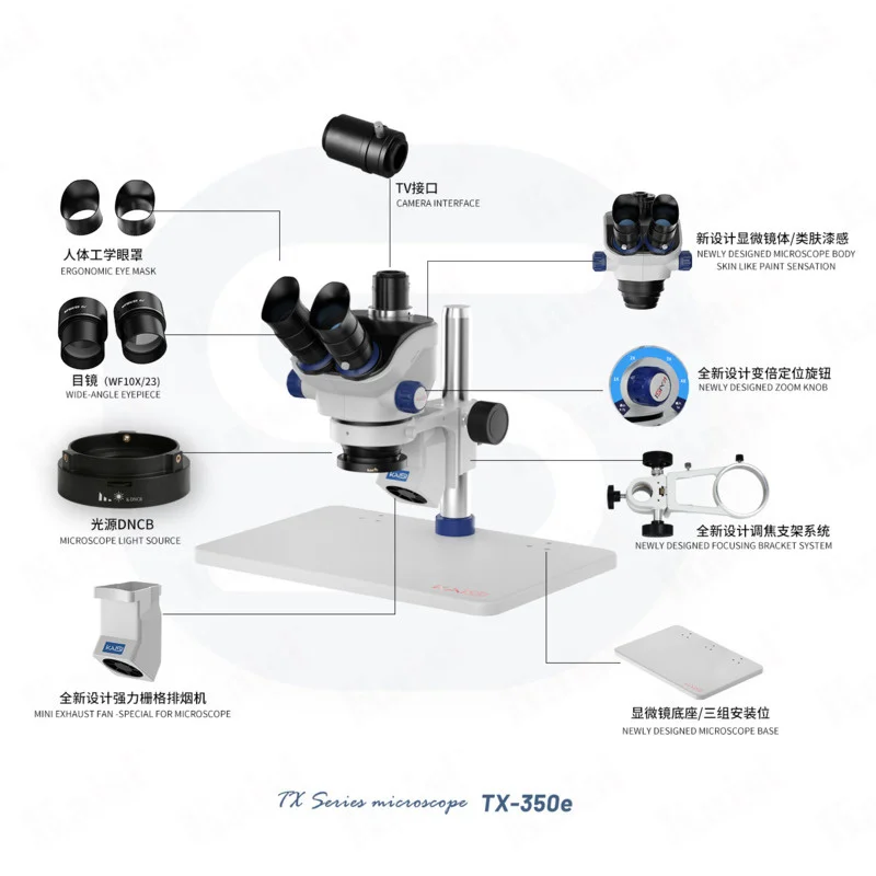 Kaisi 7X-45X 3.5X-90X Simul-Focal Trinocular Zoom Stereo Microscope Head WF10X/22mm Eyepiece For Phone PCB CPU Soldering
Kaisi 7X-45X 3.5X-90X Simul-Focal Trinocular Zoom Stereo Microscope Head WF10X/22mm Eyepiece For Phone PCB CPU Soldering