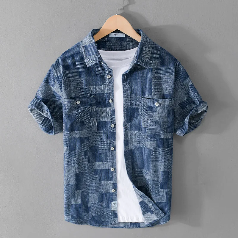 MM Men Summer New Short Sleeve Linen Cotton Shirts Men Vertical Denim shirt Cool Shirts 2023
MM Men Summer New Short Sleeve Linen Cotton Shirts Men Vertical Denim shirt Cool Shirts 2023