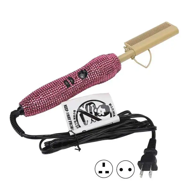 Hair Straightener Brush Stylish Rhinestones Fast Heating Straightener Comb for Hair Styling Rose Red Professional
Hair Straightener Brush Stylish Rhinestones Fast Heating Straightener Comb for Hair Styling Rose Red Professional