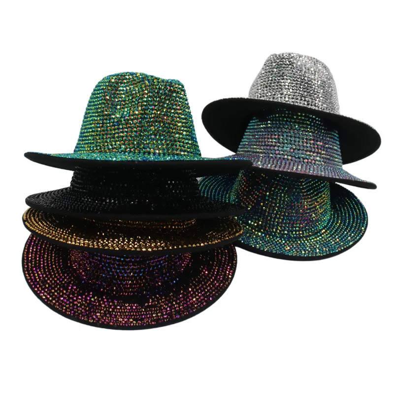 Rhinestone Fedora Hats Cowboy Hat for Women Men Unisex Cap British Vintage Woolen Jazz Felt Top Hat Shiny Performance Luxury
Rhinestone Fedora Hats Cowboy Hat for Women Men Unisex Cap British Vintage Woolen Jazz Felt Top Hat Shiny Performance Luxury