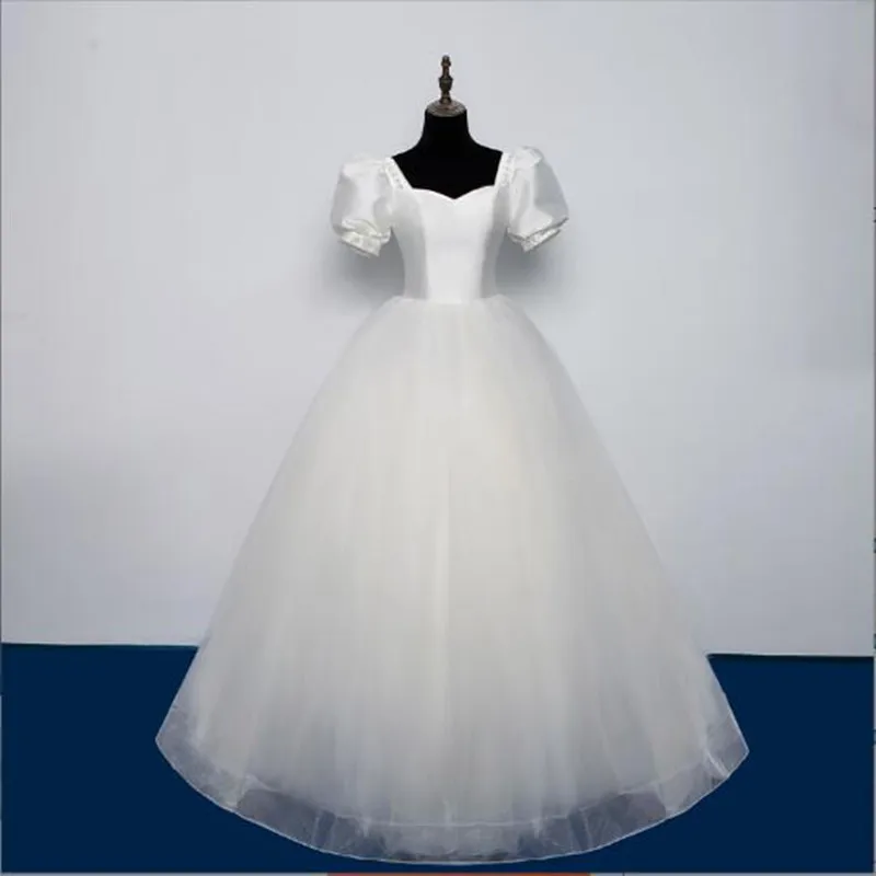 Simple Women's Wedding Dresses Stain And Tulle Bridal Gown Floor-Length A-Line Short Sleeve Vestido De Novia
Simple Women's Wedding Dresses Stain And Tulle Bridal Gown Floor-Length A-Line Short Sleeve Vestido De Novia